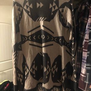 Aztec fringe cardigan